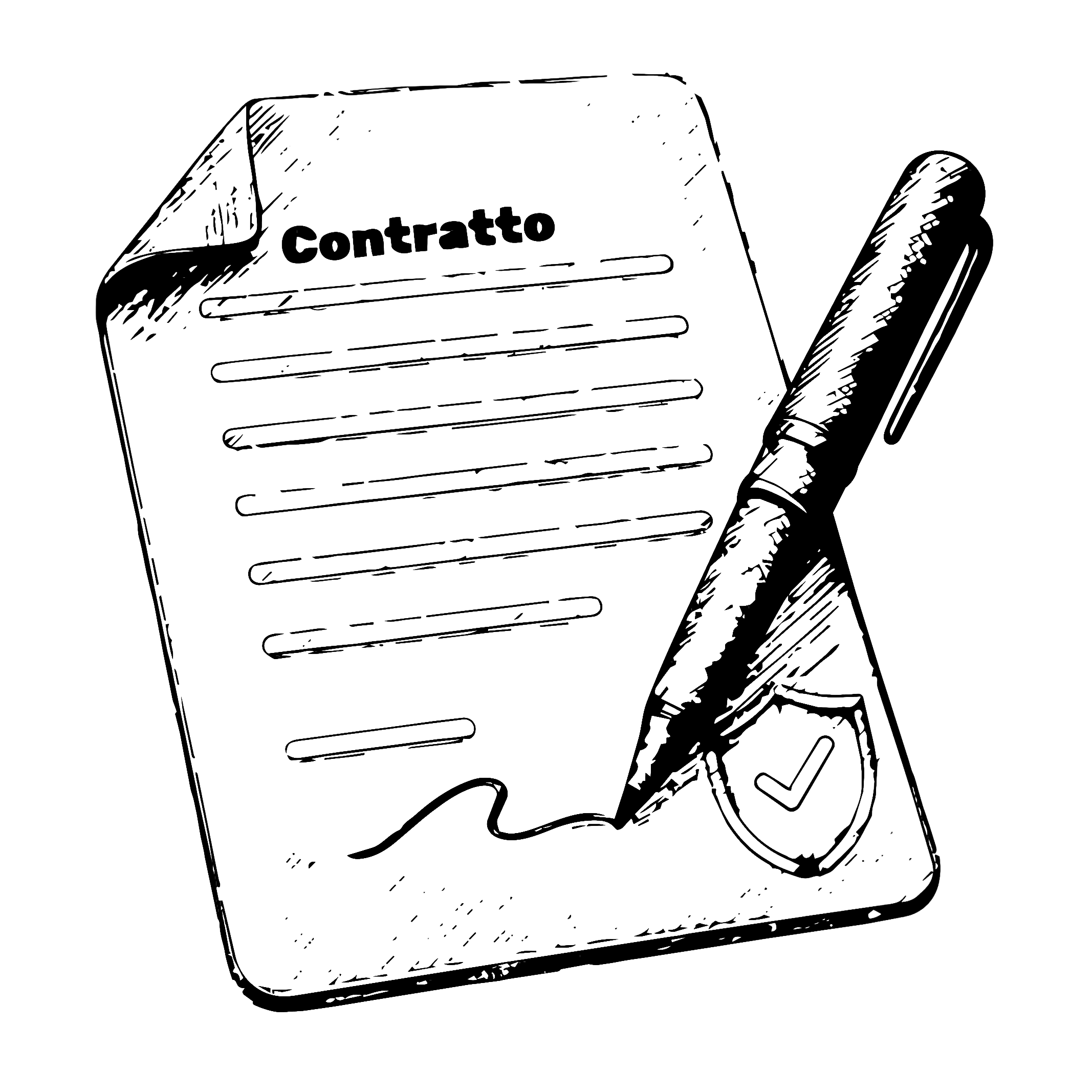 icon of a contract and a pen