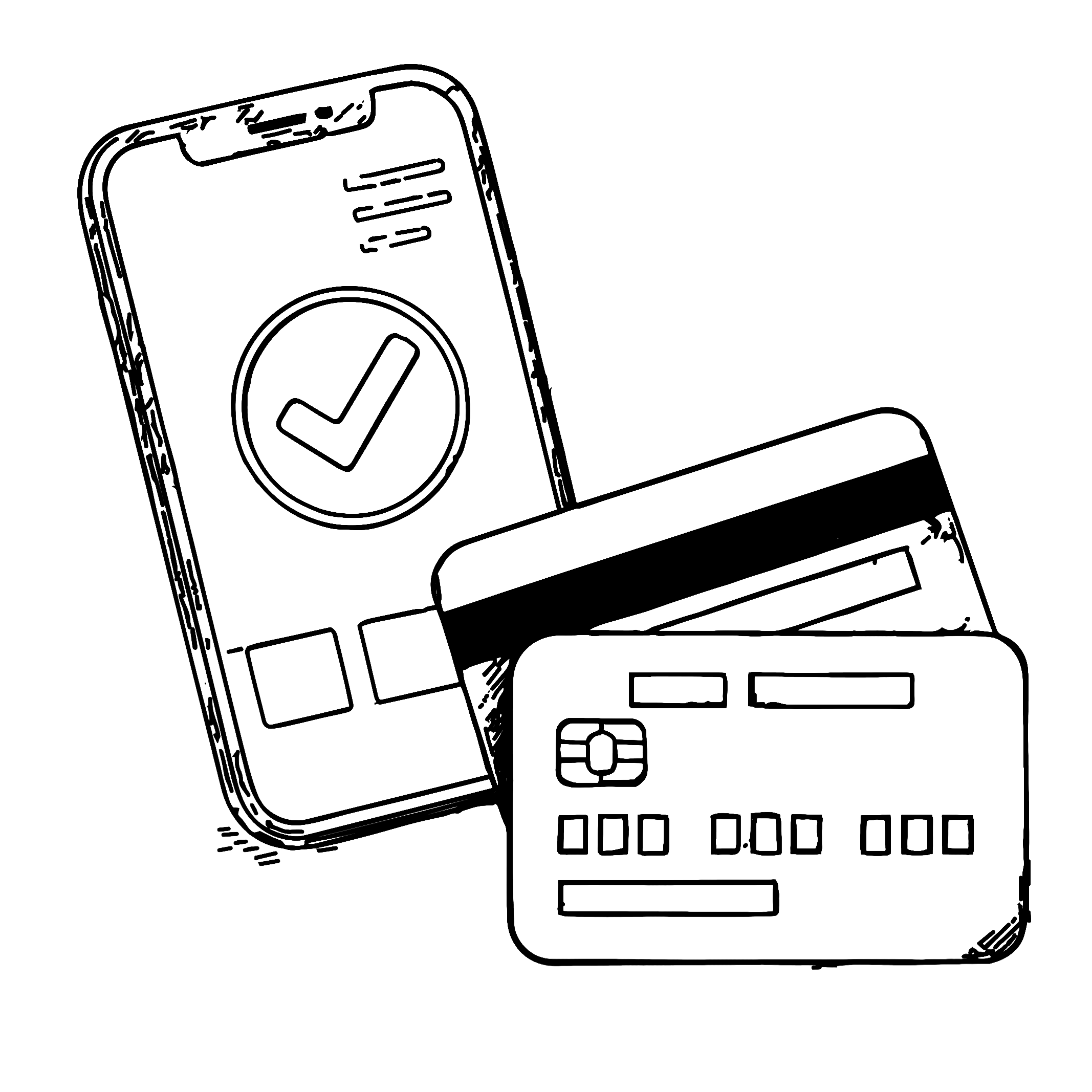 icon of credit cards and a smartphone